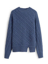 Vintage Thickening Twist Floral Half Turtleneck Sweater